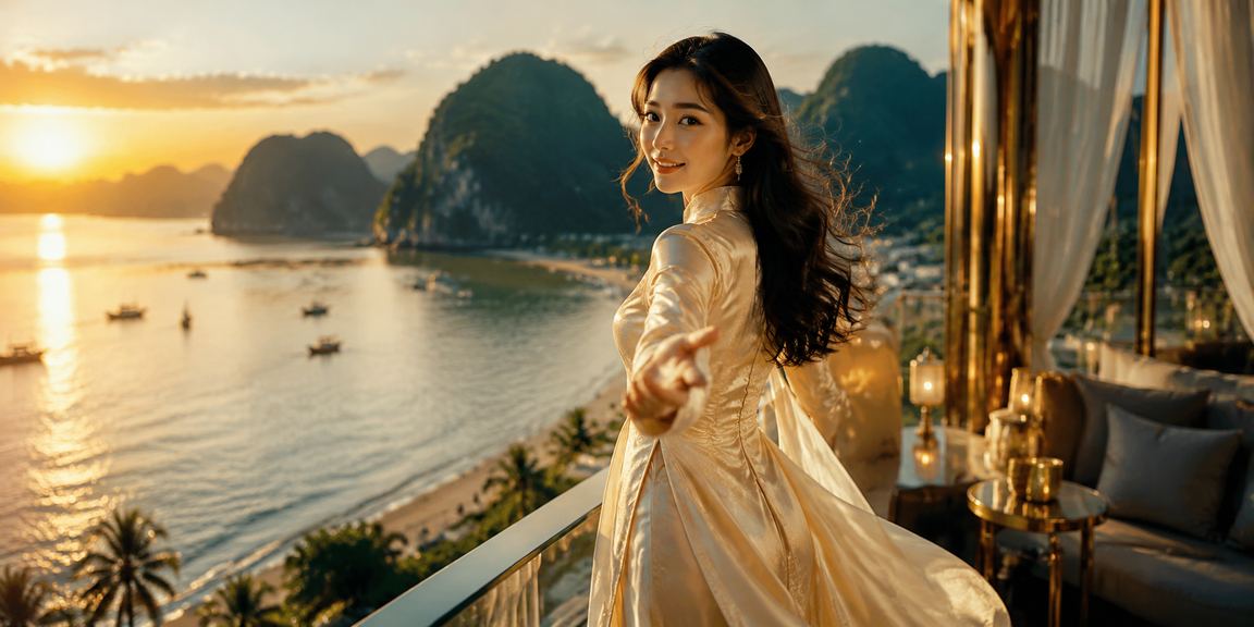 Người dùng Ninh Bình mặc áo dài theo dõi kết quả cược bóng đá trên điện thoại buổi tối